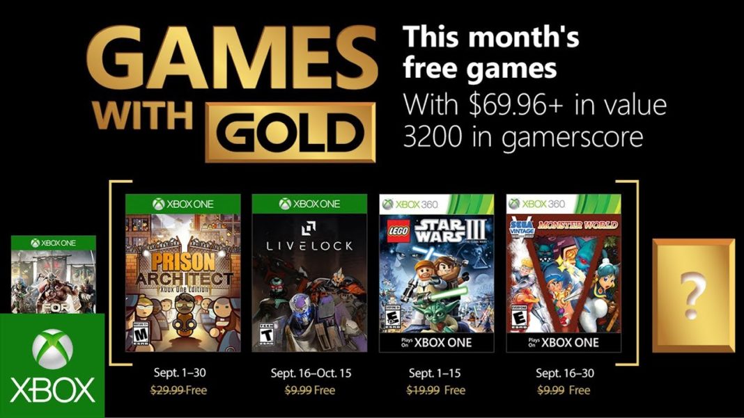 Xbox GAMES WITH GOLD Septembre 2018