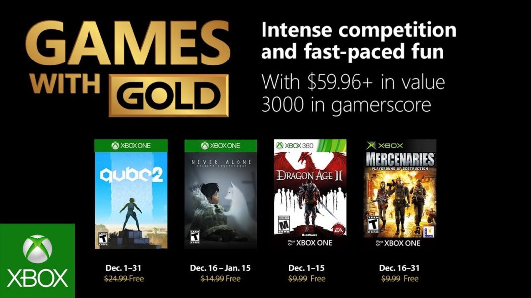 Xbox Live Games With Gold Decembre 2018