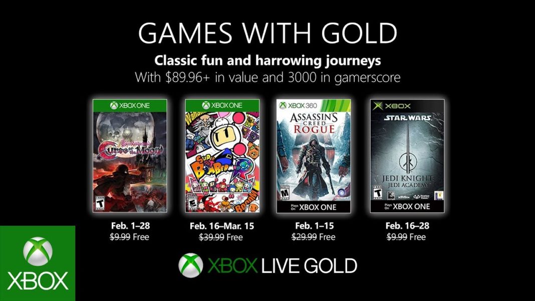 Xbox Live Games With Gold - les jeux offerts du mois de février 2019