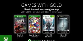 Xbox Live Games With Gold - les jeux offerts du mois de février 2019