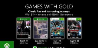 Xbox Live Games With Gold Septembre 2019