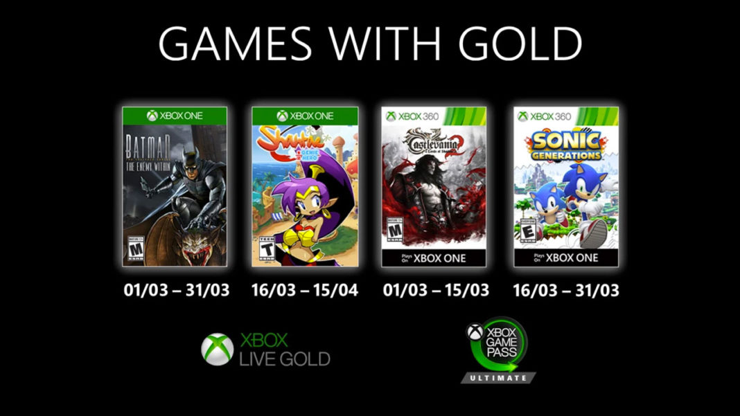 Xbox Live Games With Gold Mars 2020
