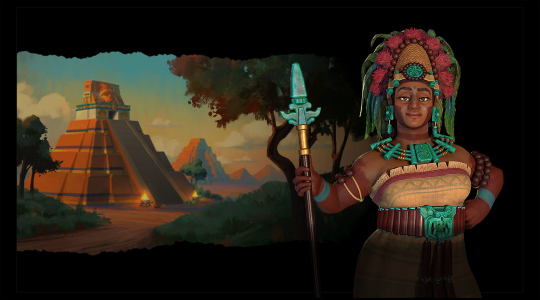 Civilization VI - New Frontier Pass - Maya & Gran Colombia Pack - Lady Six Sky Leader Art