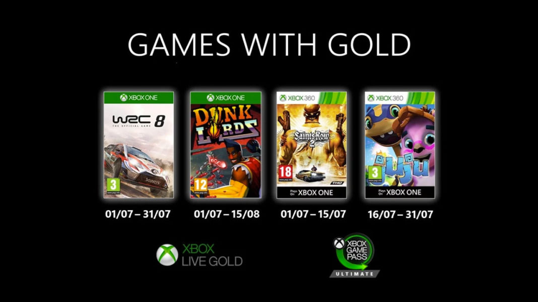 Xbox Live Games With Gold juillet 2020