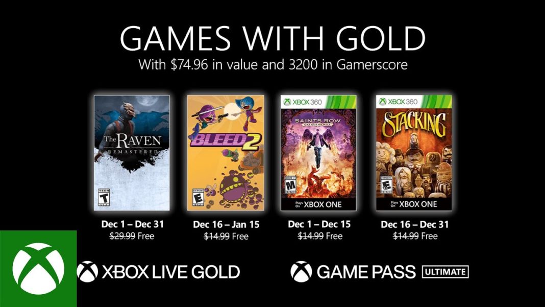 Xbox Games with Gold décembre 2020