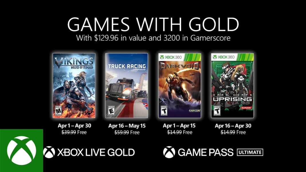Xbox Games with gold avril 2021
