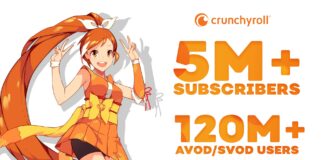 Crunchyroll passe le cap des cinq millions d’abonnés et celui des 120 millions d’utilisateurs Crunchyroll