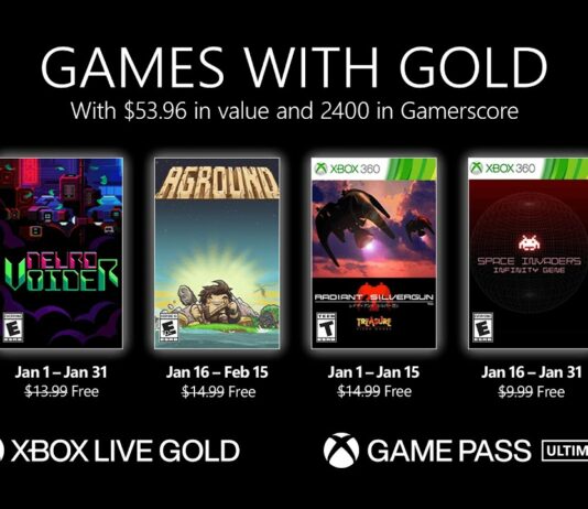 Xbox Live Games With Gold janvier 2022