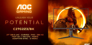 AOC GAMING C27G2Z3/BK: Tracez votre voie vers la victoire avec 280 Hz AOC-GAMING-C27G2Z3-BK